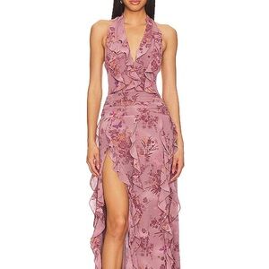 NBD - Divya Maxi Dress in Mauve Floral